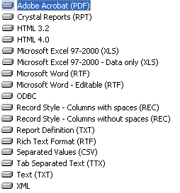 Export formats